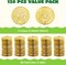 120 Pcs St. Patrick’s Day Gold Coins, Plastic Gold Coins Bulk with Shamrock, Leprechaun, Cauldron & Hat Patterns, St Patricks Accessories Games Gifts Decorations, Party Favors & Party Supplies